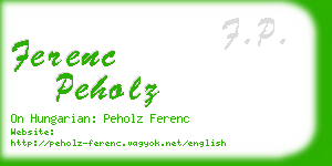 ferenc peholz business card